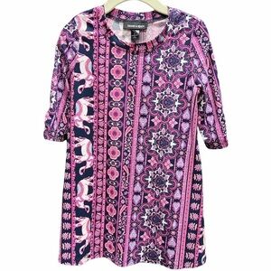 GIRLS MOON & STARS BOHO PRINT TUNIC DRESS